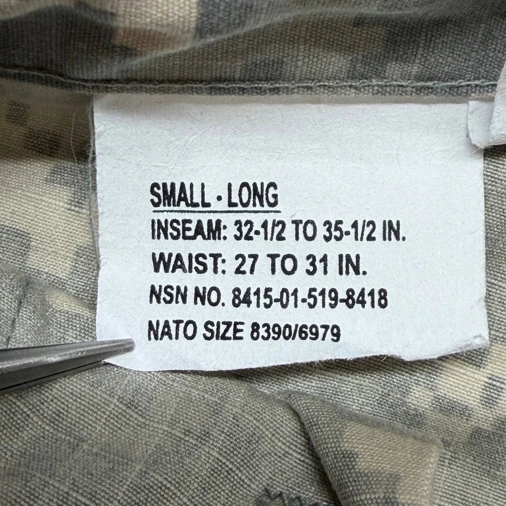 US Military ACU‎ Digital Camo Cargo Pants Small Long UCP Tactical Ripstop